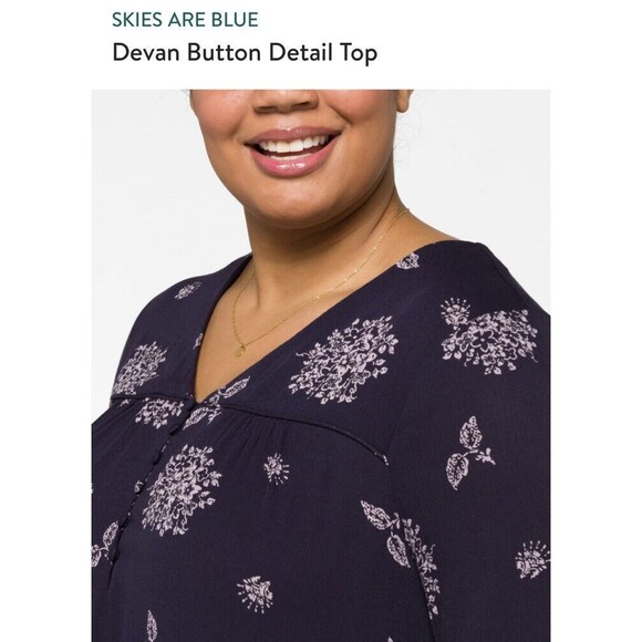 SKIES ARE BLUE Plus Size 2X Boho Lorinda Embroidery Floral Top NWT BOX1 - Picture 3 of 12